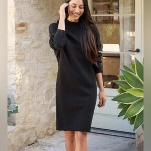 Frank and Eileen Izzie Black triple fleece midi dress